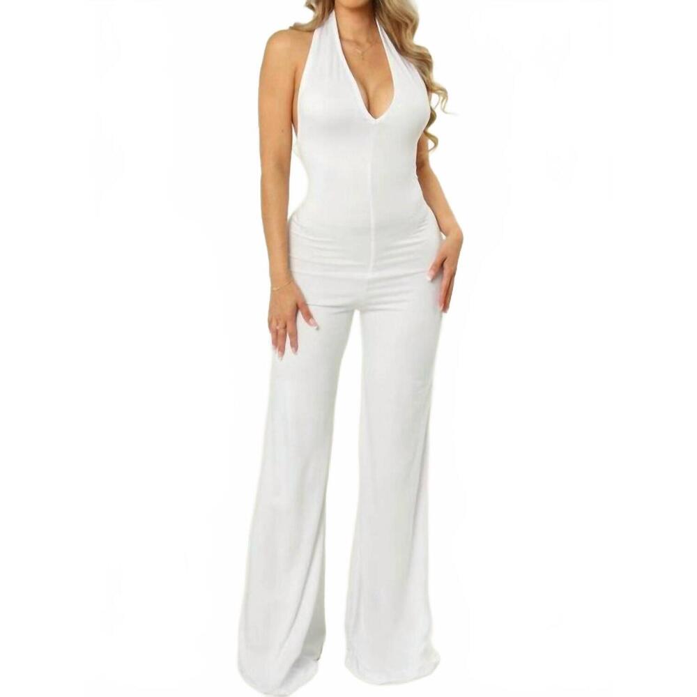 NEW ASA halter neck jumpsuit in white